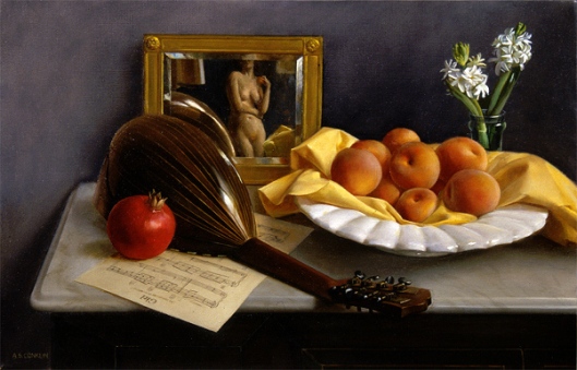 Still Life With Lute And Peaches